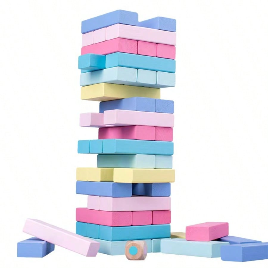 Wooden Stacking Tumbling Tower - Kids Education Number ulasan dan harga