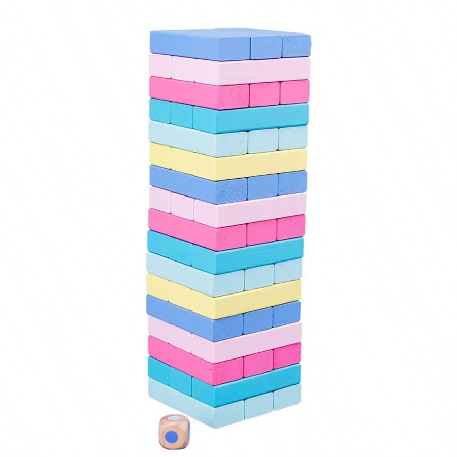 Wooden Stacking Tumbling Tower - Kids Education Number ulasan dan harga