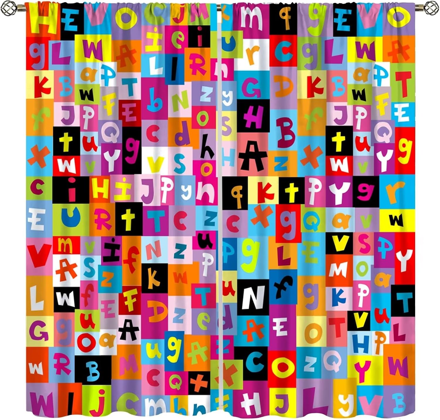 Multicolor ABC Block Curtain P - Abc Kids Early Education ulasan dan harga