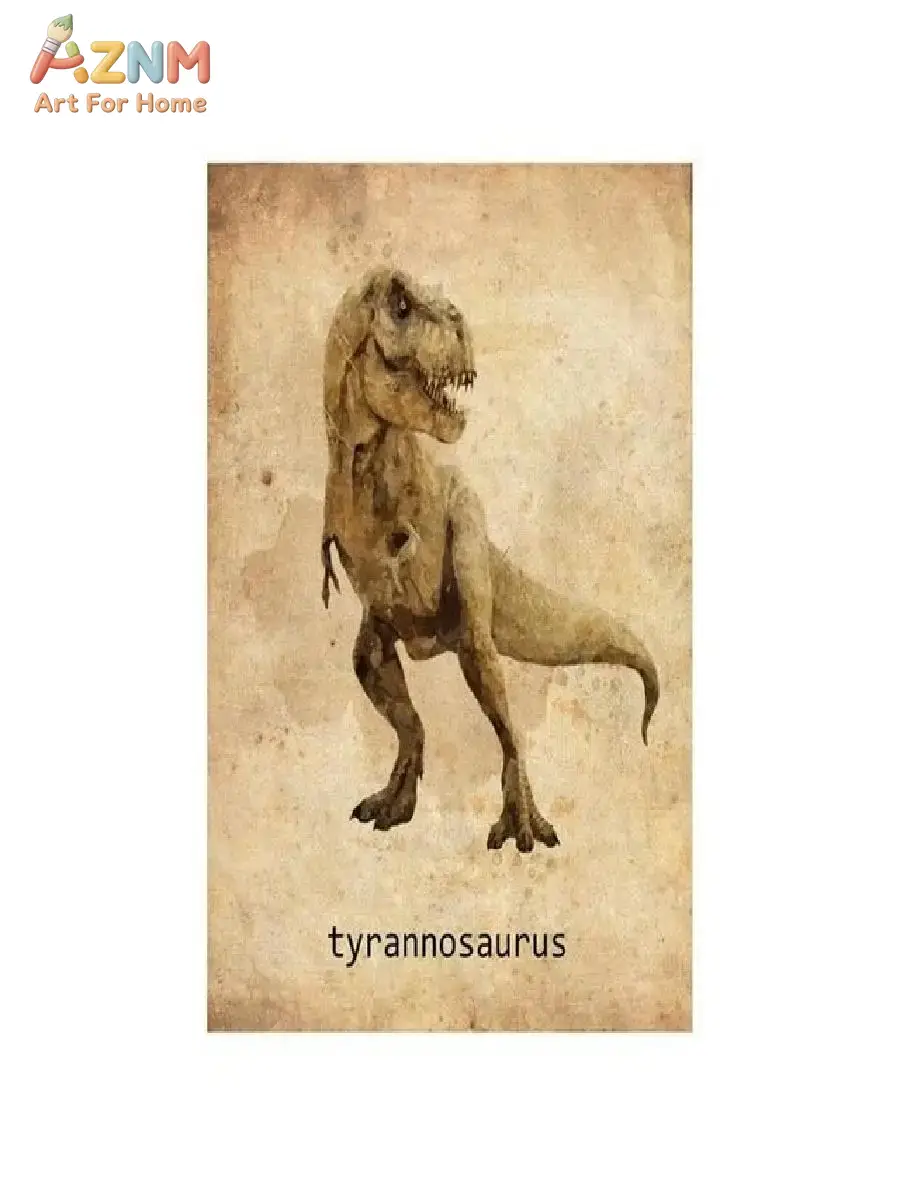 AZNM Vintage Dinosaur Canvas W - Kids Education Name ulasan dan harga